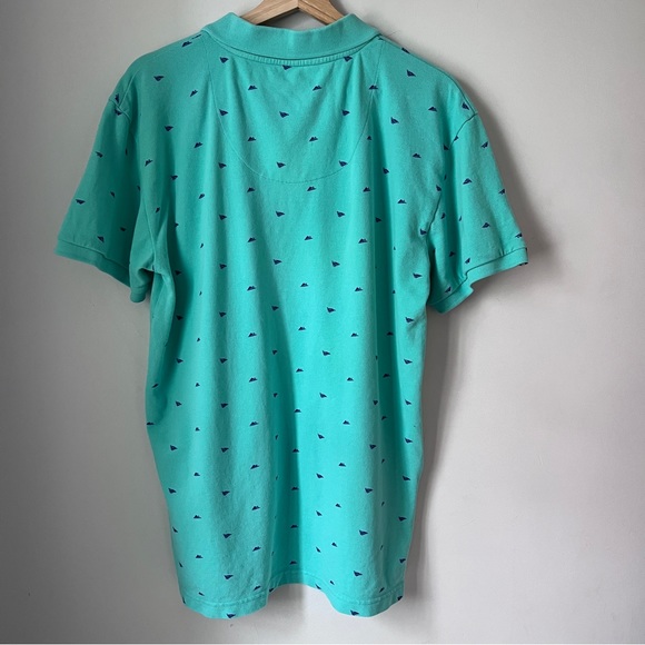 Nomad Tribe Polo Top Shortsleeve Paper Airplane Cotton Mens Size Large - Picture 5 of 6